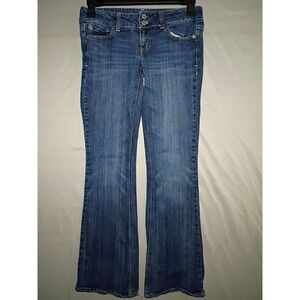 American Eagle Artist Jeans Womens 4 Reg Blue Denim Super Stretch Flare Bootcut